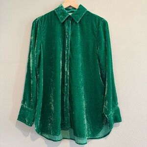 John Mark Velvet Button Down Shirt Holiday Party S